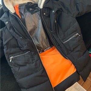 Morlay Black and Orange Women's Puffer Jacket